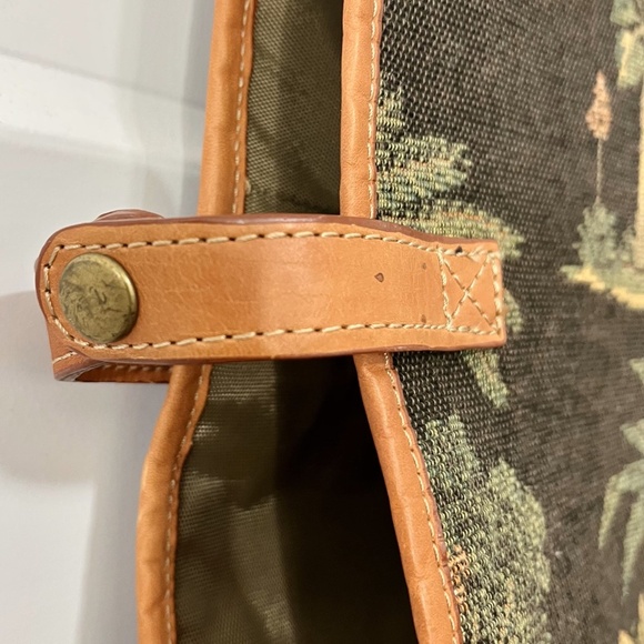 EUC Tommy Bahama Hanging Garment bag, Tapestry Palm Tree design w leather trim - Picture 8 of 9